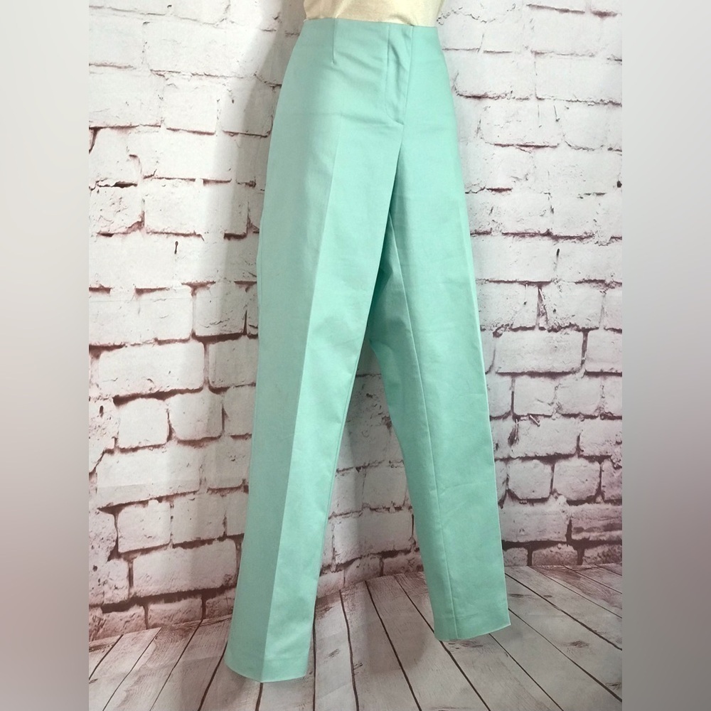 BELLA COLORI Aquamarine Teal Pastel High Waist Tailored Slacks Pants Size 8 - Picture 9 of 16